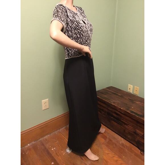 MONTAGE BY MON CHERI BLACK BEADED/PEARL KEYHOLE BODICE LONG FORMAL GOWN SZ 8 - Picture 9 of 9